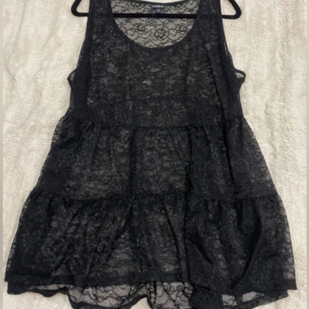 Torrid Elegant Black Lace Tank Top